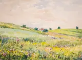 Pavel Frantsaliyski, In the middle of nature, 1940s, watercolor on paper