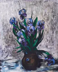 Dobri Pavlov Dobrev, Irises, oil on canvas