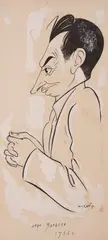 Alexander Dobrinov, Portrait of the actor Yuri Yakovlev, 1936, ink on paper