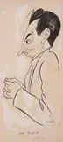 Alexander Dobrinov, Portrait of the actor Yuri Yakovlev, 1936, ink on paper