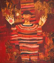 Magician by Peter Michev-Pedro, oil on canvas, sold Mar 2025
