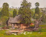 Аtanas Tasev, Czech idyll, late 1920s, oil on canvas laid on cardboard