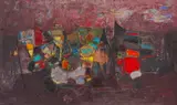 Nikolay Yanakiev, Colourful landscape, oil on canvas