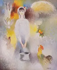 Bearer of Spring by Suli Seferov, 2006, oil on canvas, sold Mar 2025