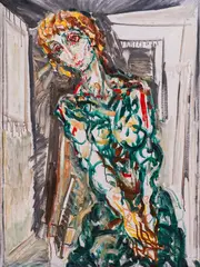 Model in the studio by Atanas Patsev, 1980, oil on canvas, offered Mar 2025