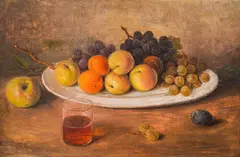 Piotr Stojanov, Still Life with Fruits, 1927, oil paints on plywood