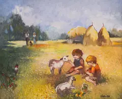 Childhood memory by Suli Seferov, 2008, oil on canvas, sold Mar 2025