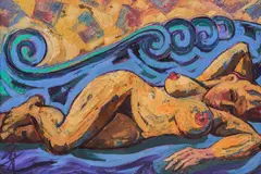 Yoan Leviev, Nude on the chaise longue, oil on canvas