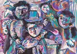Circus by Edmond Demirjian, 1982, tempera on paper, sold Mar 2025