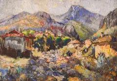 Krum Panov, The road back home, oil on cardboard