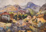 Krum Panov, The road back home, oil on cardboard