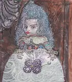 Petar Chuklev, Marie Antoinette, 2017, ink and gouache on paper