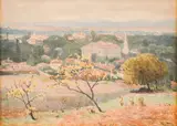 Stanyo Stamatov, Outskirts of the city, 1940s, watercolor on paper