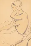 Nicolae Tonitza, Tătăroaică, 1938, cărbune și laviu pe hârtie