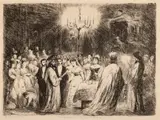 Theodor Aman, Cununie ortodoxă, acvaforte și gravură cu acul