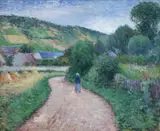 Edmund Greacen, Peisaj din Giverny, 1908, ulei pe pânză