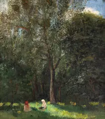 Arthur Verona, Confidențe (În luminiș), 1916, ulei pe placaj