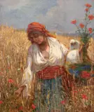 Jean Neylies, După maci, cca. 1925, ulei pe pânză