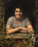 Jenő Kéméndy, La fereastră, 1919, ulei pe pânză