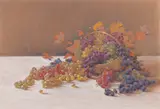 Nicolae Grant, Coș cu struguri, pastel și cărbune pe hârtie