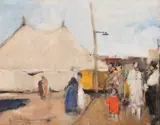 Francisc Gall, Târg la Cluj, 1940, ulei pe carton