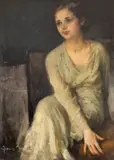 Amintiri by Constantin Isachie Popescu, cca. 1934, ulei pe pânză lipită pe carton, offered Mar 2025