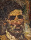 Țăran by Rudolf Schweitzer–Cumpăna, anii '50, ulei pe placaj, sold Mar 2025