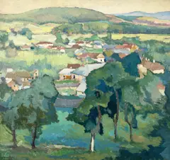 Sabin Popp, Peisaj din Ardeal, 1925, ulei pe carton