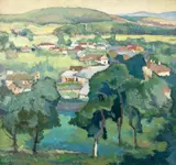 Sabin Popp, Peisaj din Ardeal, 1925, ulei pe carton