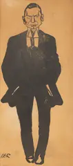 Un gentleman by Iosif Iser, 1905-1910, tuș pe hârtie, sold Mar 2025
