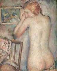 Gheorghe Ionescu Sin, Nud cu spatele, 1930-1935, ulei pe pânză lipită pe carton