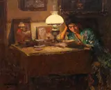 Ipolit Strâmbu, Lectură (La lumina lămpii)