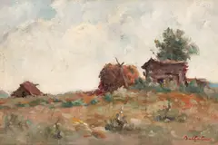 Adam Bălţatu, Vedere din Huși, anii '50, ulei pe carton
