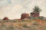 Adam Bălţatu, Vedere din Huși, anii '50, ulei pe carton