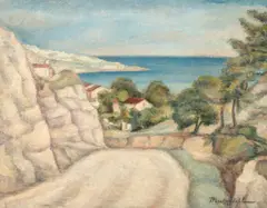 Tache Papatriandafil, Vedere din Balcic, 1936, ulei pe pânză
