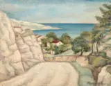 Tache Papatriandafil, Vedere din Balcic, 1936, ulei pe pânză