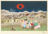 Ivan Generalić, Solar Eclipse, 1968., silkscreen on paper
