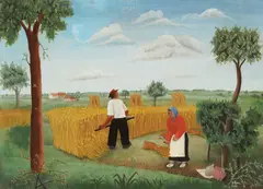 Josip Generalić, Harvest, 1959., oil on cardboard
