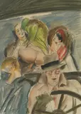 Milivoj Uzelac, Fun Ride, cca. 1935.-1938., pencil, watercolor and ink on paper
