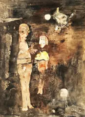 Slavko Kopač, Two Figures, 1961., gouache and watercolor on paper