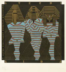 Three Pharaohs by Boris Bućan, serigraphy on paper, sold Mar 2025