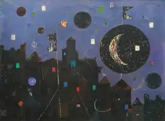 Boris Dogan, Old Town, 1956., oil on canvas