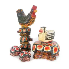 Sofija Naletilić-Penavuša, Rooster and Turtle, painted wood