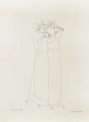 Ivan Lacković Croata, From the cycle "Musicians", 1996., ink wash on paper