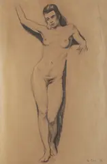 Bogumil Car, Act, 1926., charcoal on paper