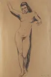 Bogumil Car, Act, 1926., charcoal on paper