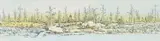 Ivan Lacković Croata, Winter Landscape with Village, 1985., watercolored copper engraving