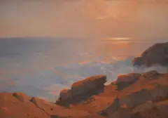 Alexei Vasilievich Hanzen, Seascape at Sunset, cca. 1928., oil on canvas