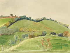 Hills by Erich Heckel, watercolor on paper, offered Mar 2025