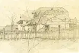 Mihovil (Mijo) Krušlin, Rural Cottages, 1919., pencil on paper